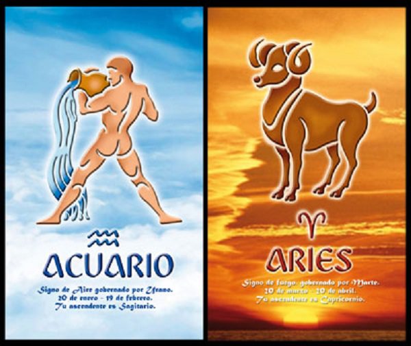 2. Aries and Aquarius.